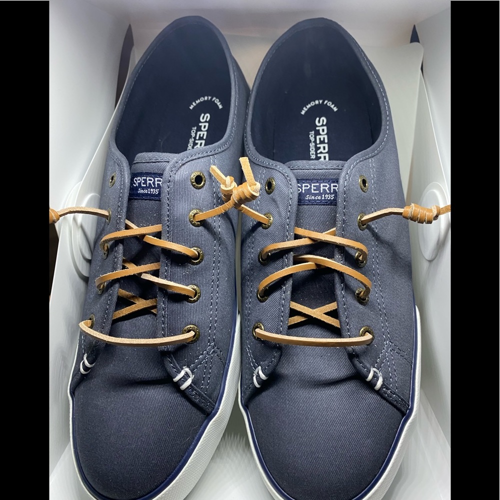 Navy Sperry shoes